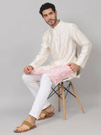 Contours Patels Embroidered Silk Kurta by Hilo Design