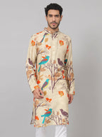 Serenity Bird Themed Print Cotton Kurta by Hilo Design