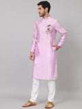 Silk Embroidered Kurta With Twilight Threads by Hilo Design