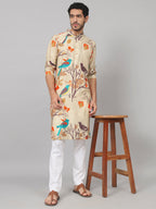 Serenity Bird Themed Print Cotton Kurta by Hilo Design