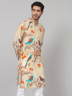 Serenity Bird Themed Print Cotton Kurta by Hilo Design