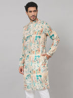 Classic Forest Print Silk Kurta by Hilo Design