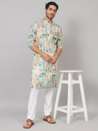 Classic Forest Print Silk Kurta by Hilo Design
