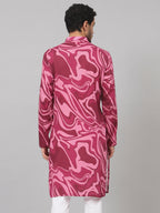 Abstract Marble Print Cotton Kurta by Hilo Design