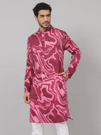 Abstract Marble Print Cotton Kurta by Hilo Design