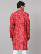 Floral Print Silk Kurta by Hilo Design
