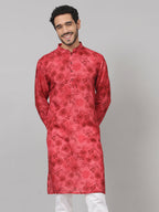 Floral Print Silk Kurta by Hilo Design