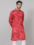 Floral Print Silk Kurta by Hilo Design
