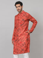 Floral Jal Print Silk Kurta by Hilo Design