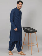 Teal Blue Mirror Kurta by Hilo Design