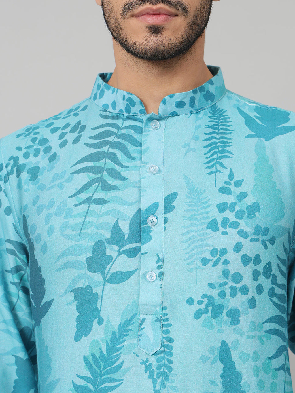 Breezy Leaves Print Cotton Kurta by Hilo Design