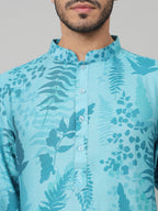 Breezy Leaves Print Cotton Kurta by Hilo Design