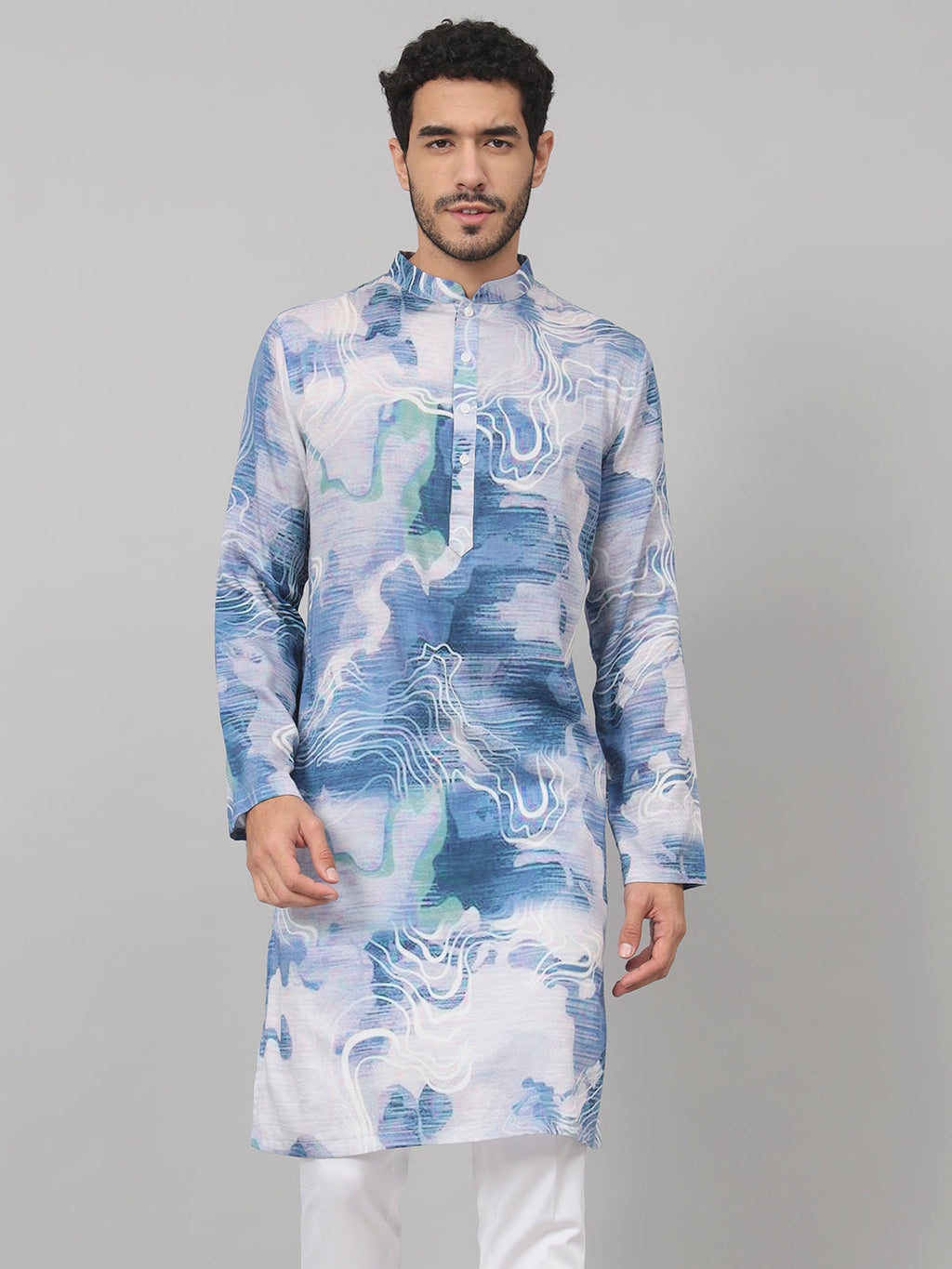 Marble Print Cotton Kurta by Hilo Design