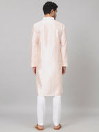 Pastels Neckline Embroidered Silk Kurta by Hilo Design