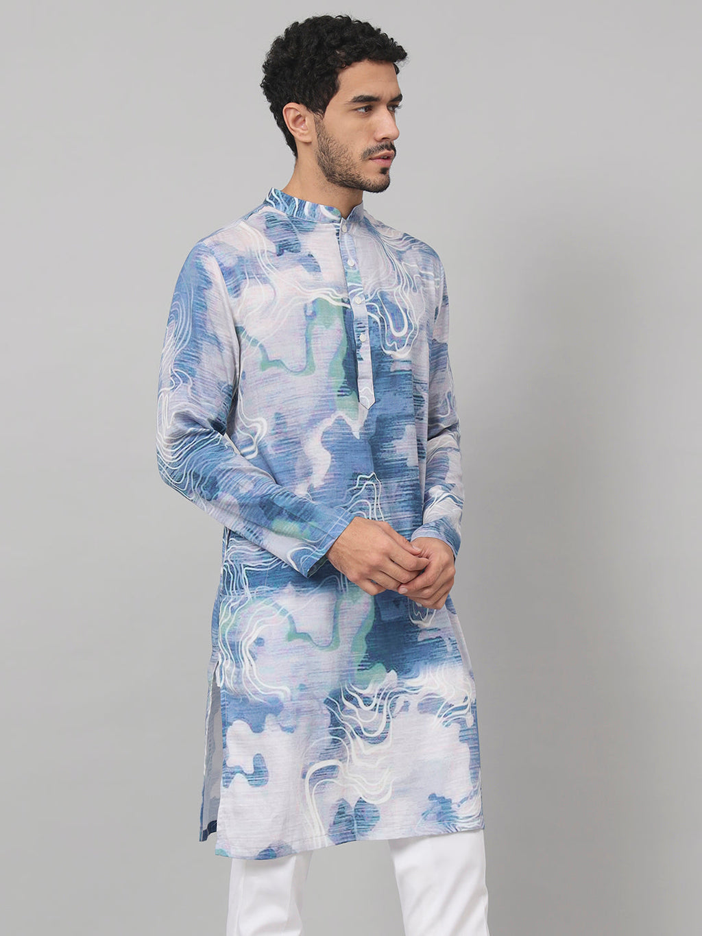 Marble Print Cotton Kurta by Hilo Design