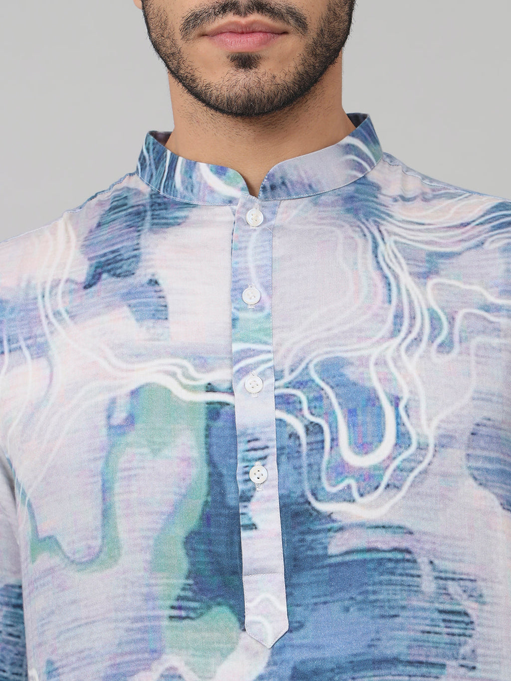 Marble Print Cotton Kurta by Hilo Design