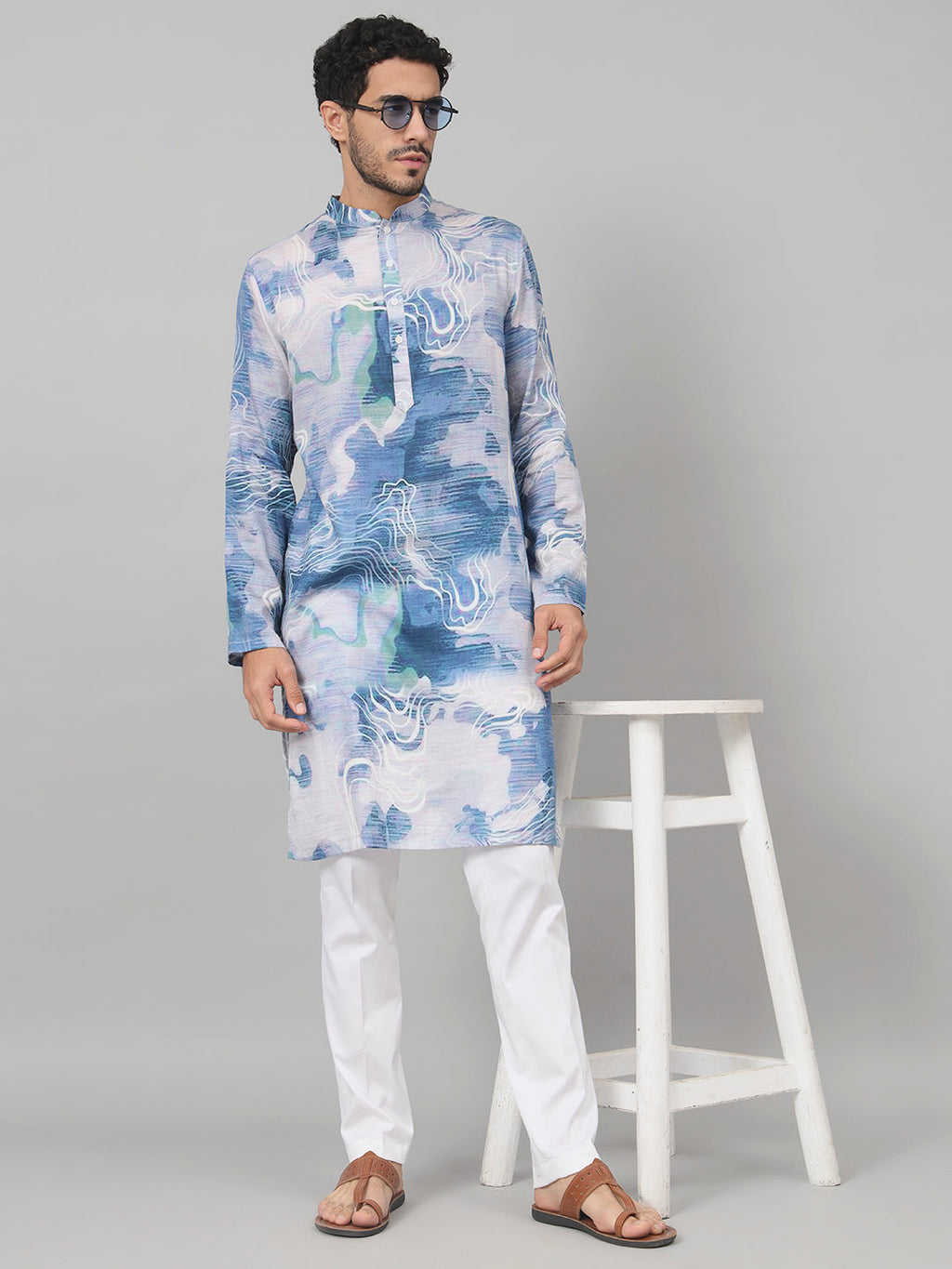 Marble Print Cotton Kurta by Hilo Design