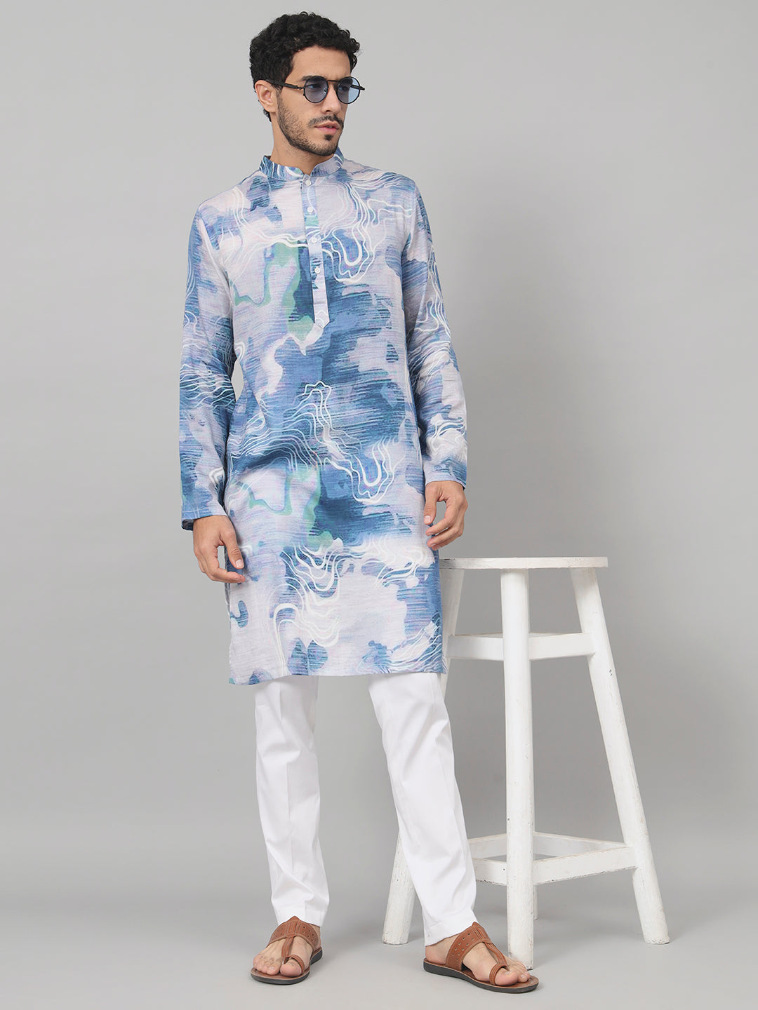Marble Print Cotton Kurta by Hilo Design