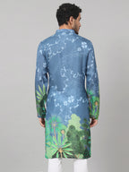 Tree Bark Classy Print Silk Kurta by Hilo Design