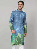 Tree Bark Classy Print Silk Kurta by Hilo Design