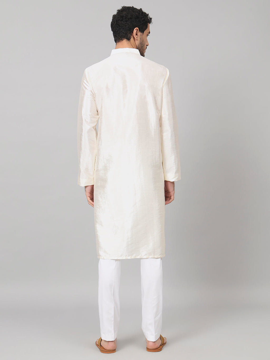 Gilded Burst Classic Silk Kurta by Hilo Design