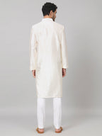 Gilded Burst Classic Silk Kurta by Hilo Design