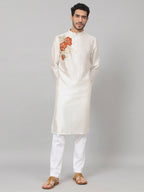 Gilded Burst Classic Silk Kurta by Hilo Design