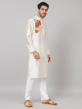 Gilded Burst Classic Silk Kurta by Hilo Design