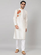 Gilded Burst Classic Silk Kurta by Hilo Design
