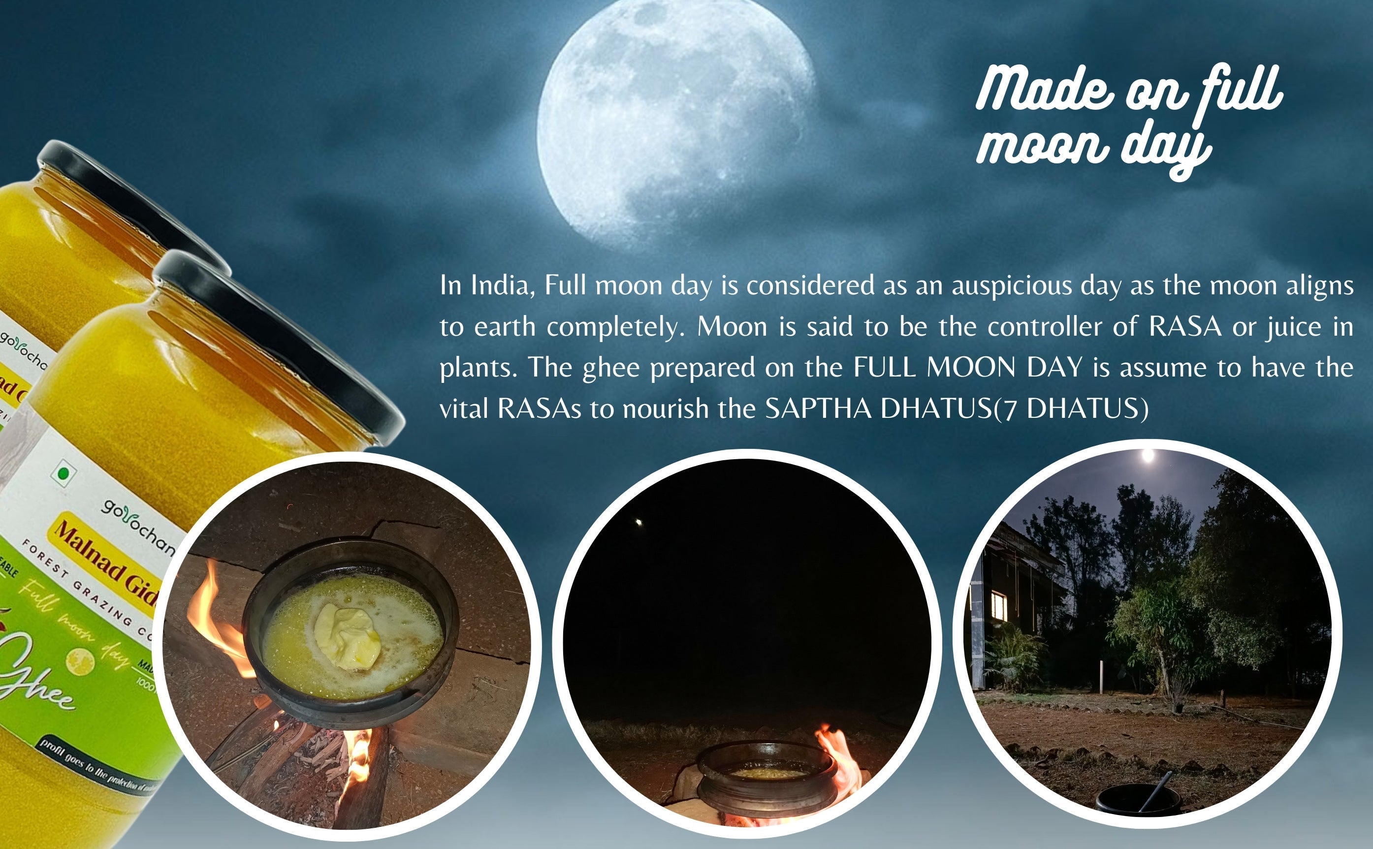 Gorochana 100% Source Traceable Desi Malnad Gidda A2 Full Moon Day Bilona Cow Ghee - Distacart