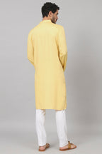 Neckline Embroidered Cotton Kurta by Hilo Design