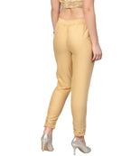 Juniper Women Gold Cotton Flex Solid Slim Fit Pant/Slim Pant - Distacart