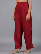 Juniper Women Maroon Rayon Palazzo