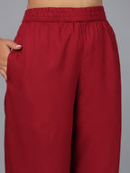 Juniper Women Maroon Rayon Palazzo