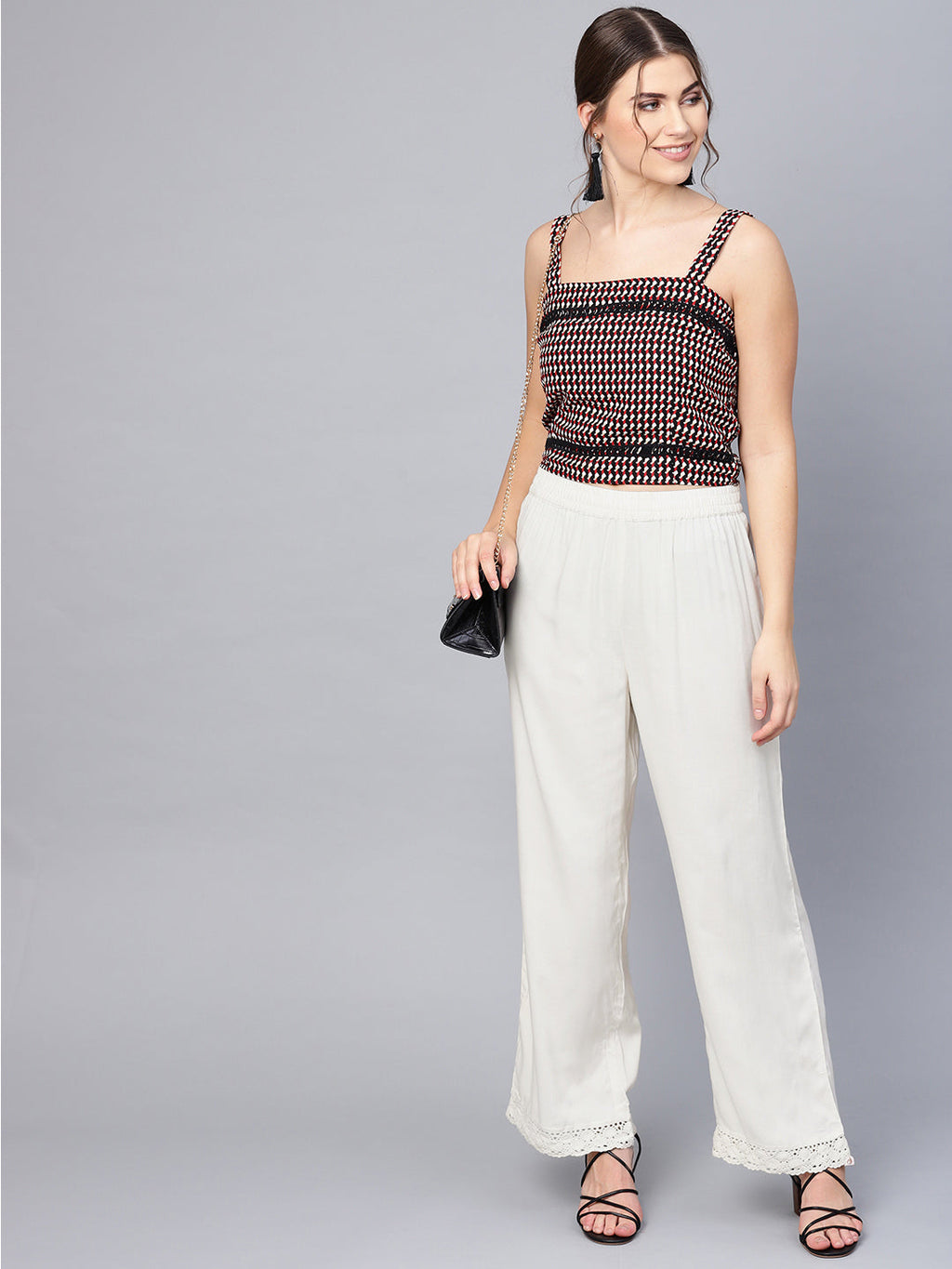Juniper Women Offwhite Rayon Solid Wide Leg Palazzo - Distacart