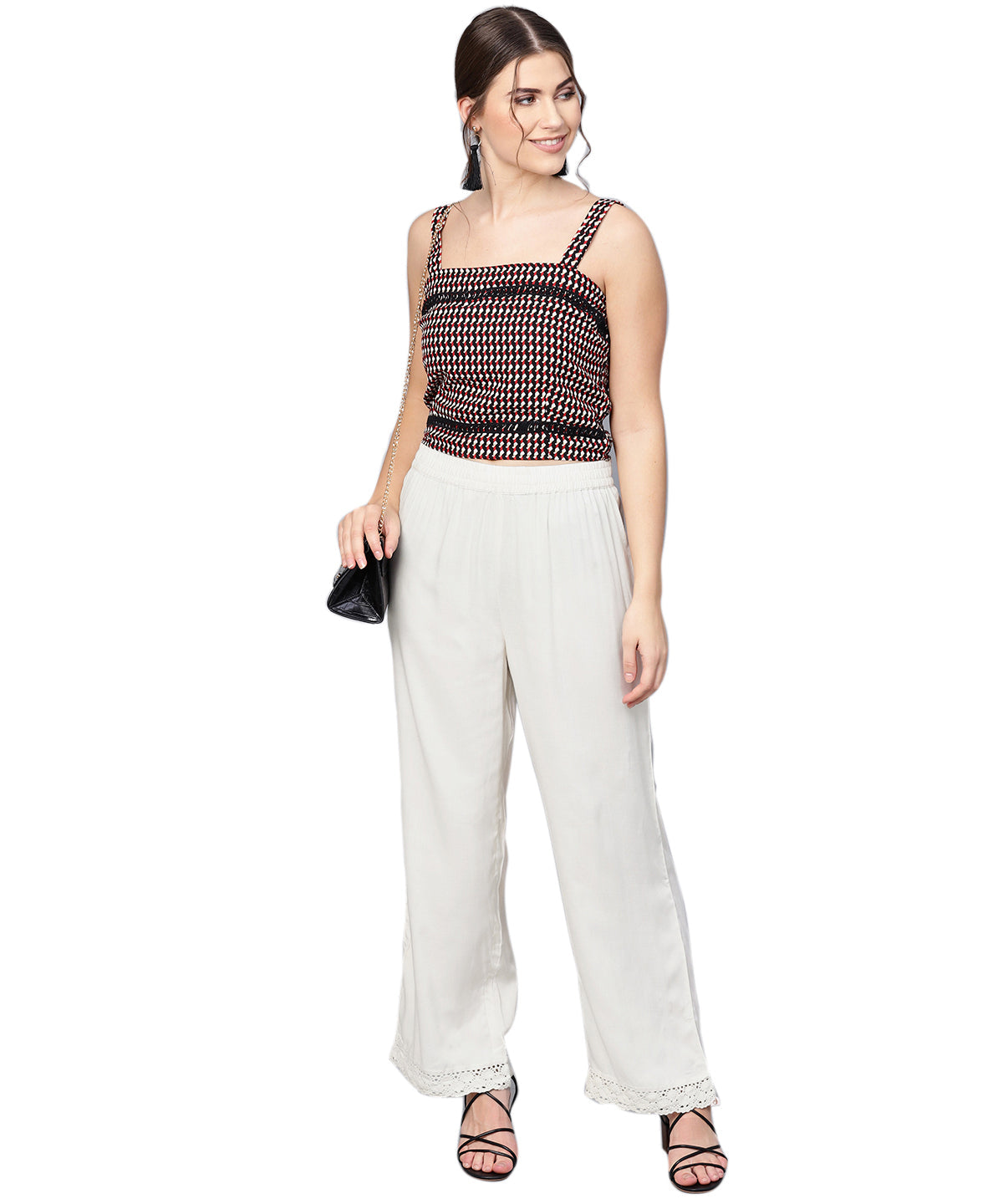 Juniper Women Offwhite Rayon Solid Wide Leg Palazzo - Distacart