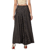 Juniper Women Black Rayon Printed Flared Palazzo - Distacart