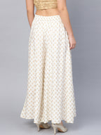 Juniper Women Offwhite Rayon Printed Flared Palazzo - Distacart