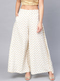 Juniper Women Offwhite Rayon Printed Flared Palazzo - Distacart