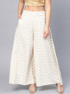 Juniper Women Offwhite Rayon Printed Flared Palazzo - Distacart