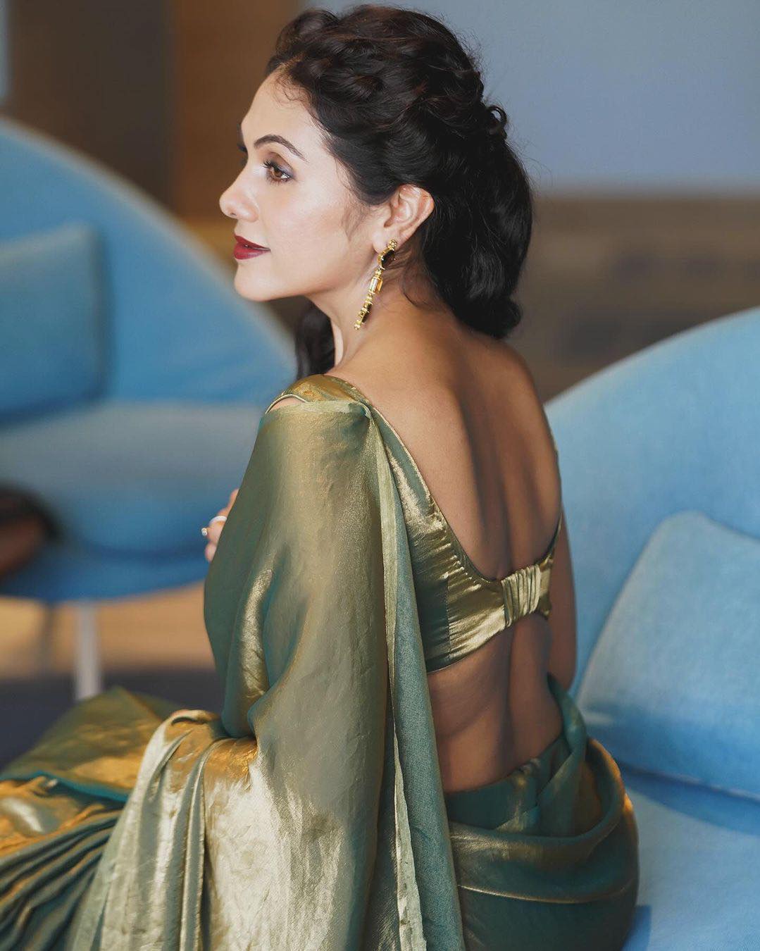 Lorenvalley Fashion Sheded Green Fendy Silk Wedding And Partywear Saree