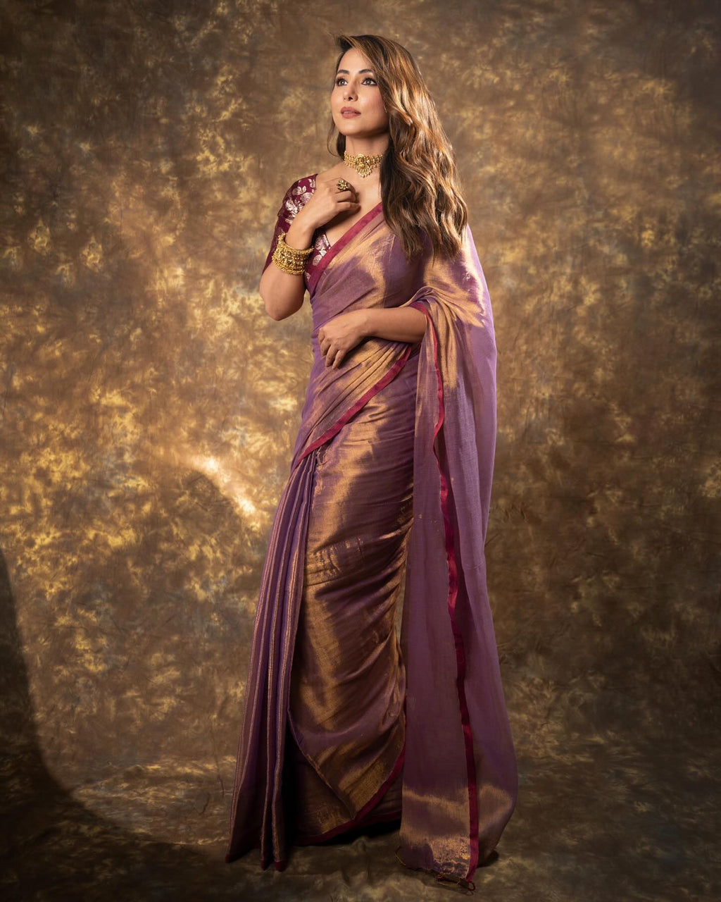 Lorenvalley Fashion Attractive Purple Fendy Silk Saree With Jacquard Weaving Blouse