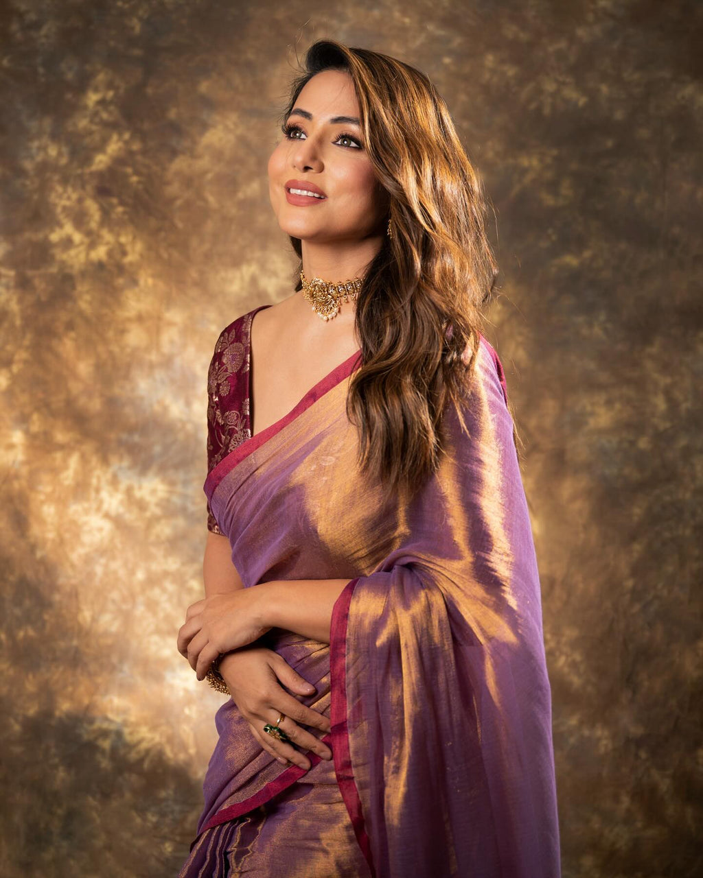 Lorenvalley Fashion Attractive Purple Fendy Silk Saree With Jacquard Weaving Blouse