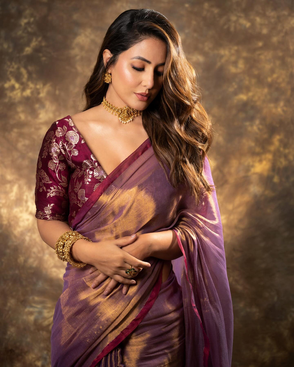 Lorenvalley Fashion Attractive Purple Fendy Silk Saree With Jacquard Weaving Blouse