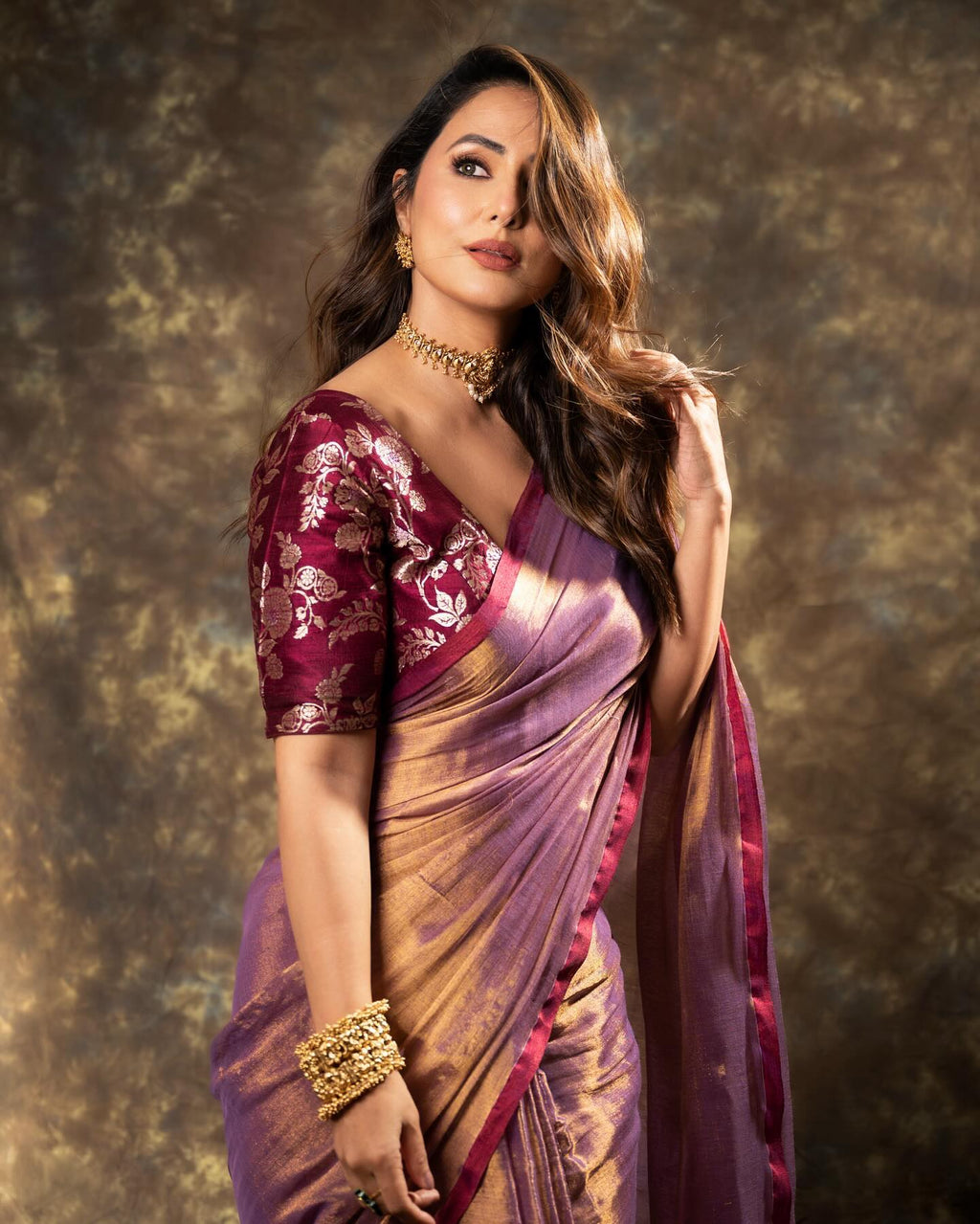 Lorenvalley Fashion Attractive Purple Fendy Silk Saree With Jacquard Weaving Blouse