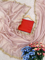 Lorenvalley Fashion Attractive Peach Crush Tissue Silk Saree With Jacquard Weaving Blouse