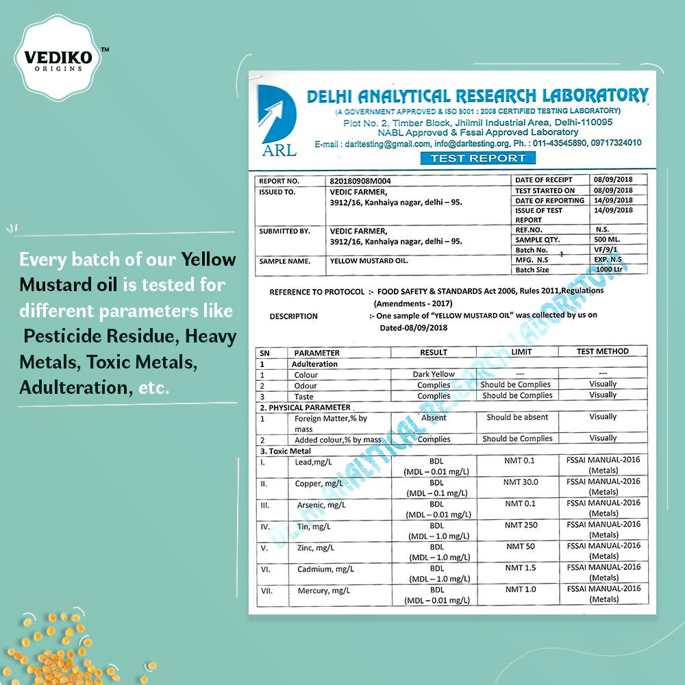 Vediko Origins Yellow Mustard Oil - Distacart