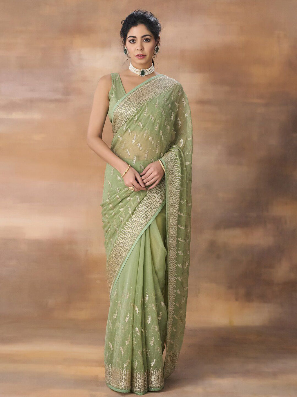 kasee Floral Embroidered Art Silk Saree - Distacart