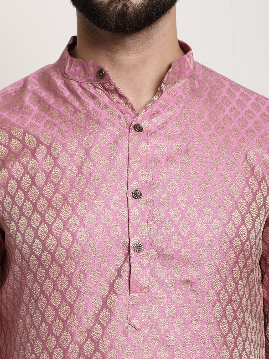 Sojanya Ethnic Motifs Jacquard Silk Cotton Kurta