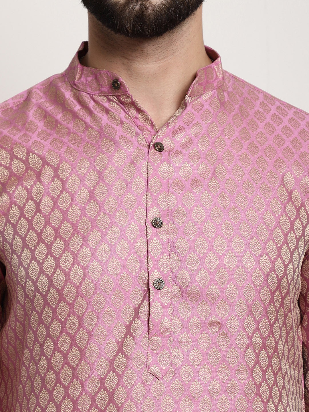 Sojanya Ethnic Motifs Jacquard Silk Cotton Kurta